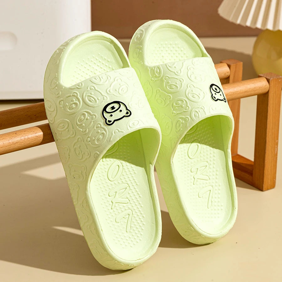 Summer Fashion Slippers Printting Little Bear Sandals Indoor Bathroom Non-slip Soft Women Dormitory Casual Shoes Couple