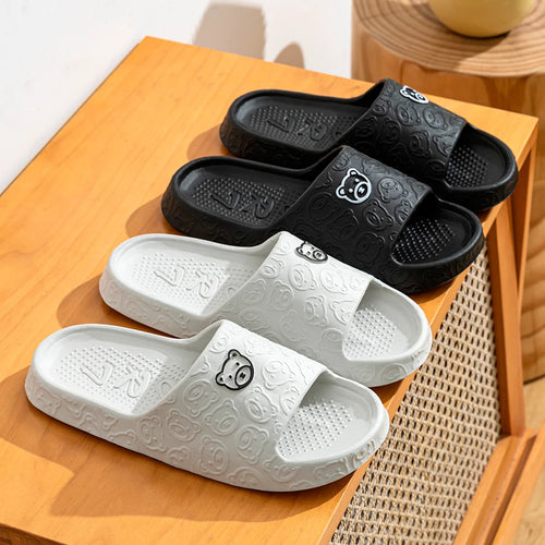 Summer Fashion Slippers Printting Little Bear Sandals Indoor Bathroom Non-slip Soft Women Dormitory Casual Shoes Couple